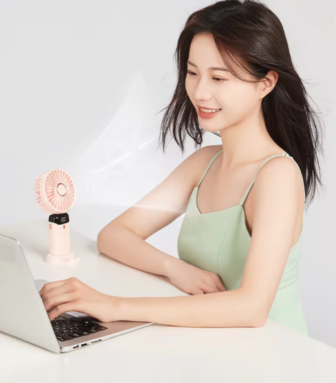 SH-ZEROSPACE N15 5-Speed Foldable Handheld Mini Fan – LED Battery Display & Aromatherapy (Rechargeable)